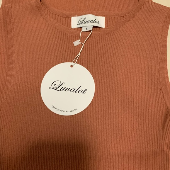 NWT Bodycon Midi Dress W Calf Slit Size L - Picture 4 of 5